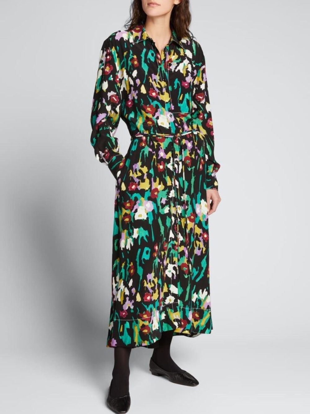 Proenza Schouler white label painted floral shirtdress